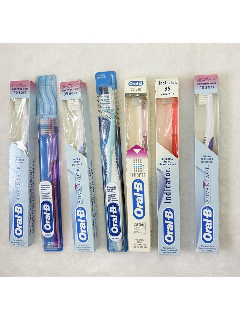 Oral B Advantage Toothbrush Lot Vintage Indicator 35 40 Soft 90s 1994 1996 New